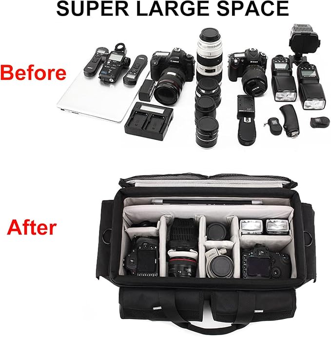 Large Camera Bag, Pressure proof &Waterproof DSLR SLR Mirrorless Gadget bag - Image 4