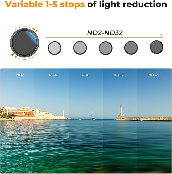 K&F CONCEPT 58mm Variable ND2-32 & Circular Polarizing Lens Filter in 1 - Image 4
