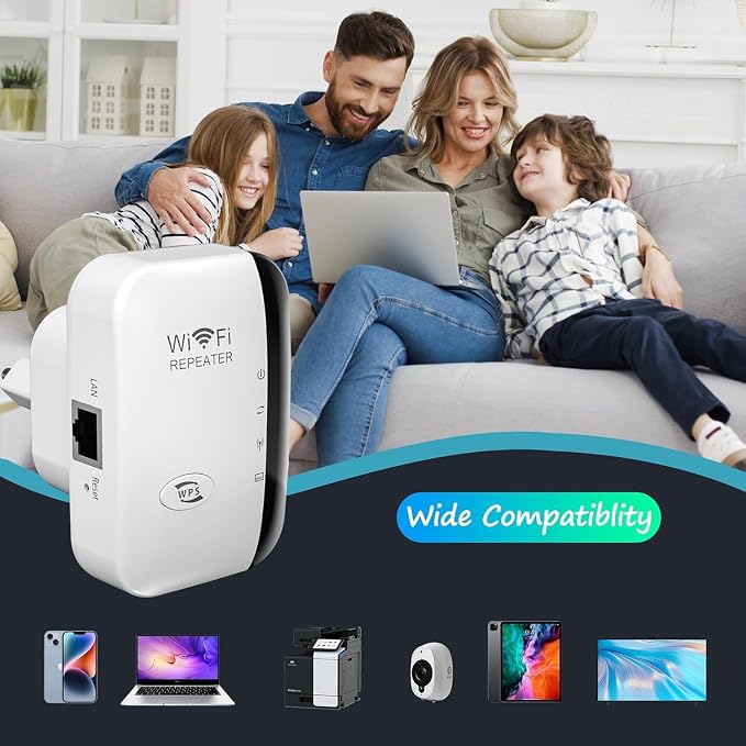 WiFi Extender, WiFi Signal Booster Up to 5000sq.ft and 50+ Devices, Internet - Image 4