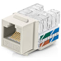 Everest 90° Angled RJ45 Cat6A Keystone Jacks 10-Pack in Light Almond by EverestMediaSolutions