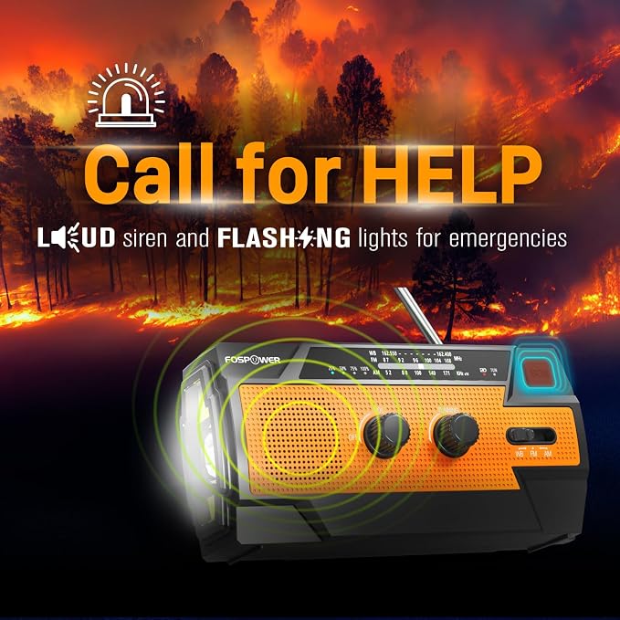 FosPower NOAA Emergency Weather Radio A3 14800mWh Portable Power Bank, - Image 4