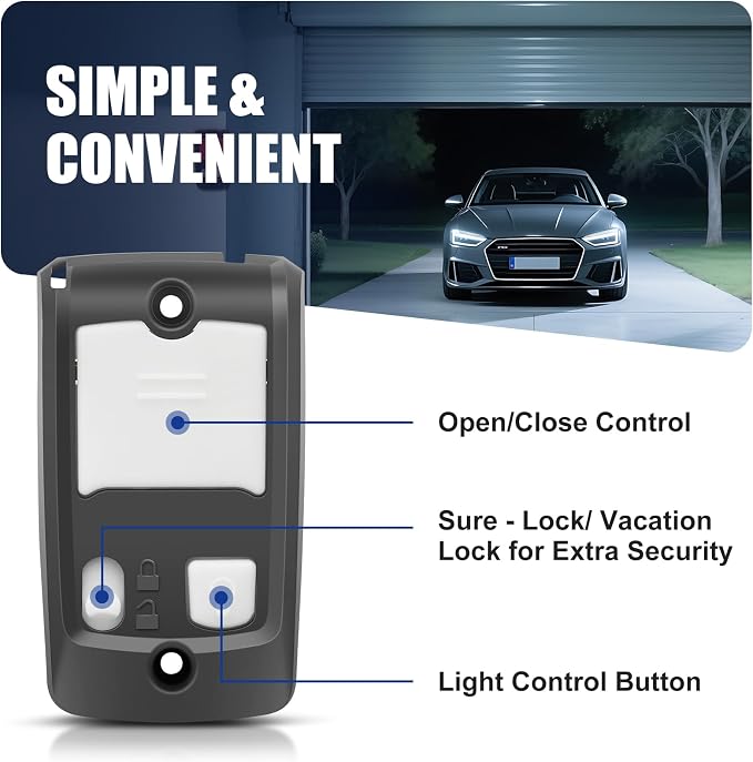 39165R GBWCSL2-BX Wall Garage Door Opener, Garage Door Openers Compatible - Image 5