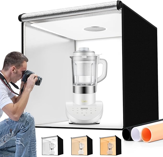 Photo Light Box 40x40 Inch for Photography, 3 Color 10-Level Adjustable Photo by Hongbang