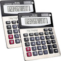 2 Pack Calculator, Calculators Desktop 12 Digit Extra Large LCD Display by YesBes