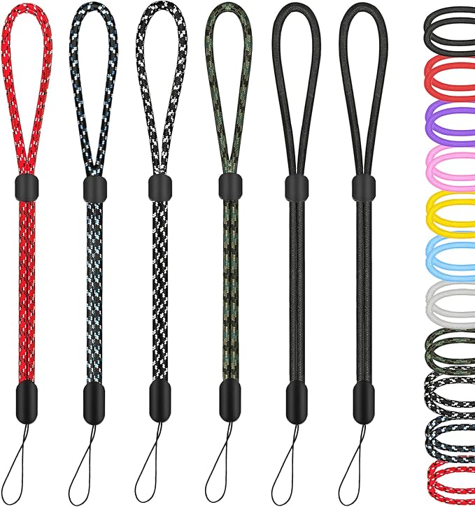 Hukado Hand Wrist Strap Lanyard, 6 Pack 9.5inch Adjustable Nylon Wristlet by Hukado