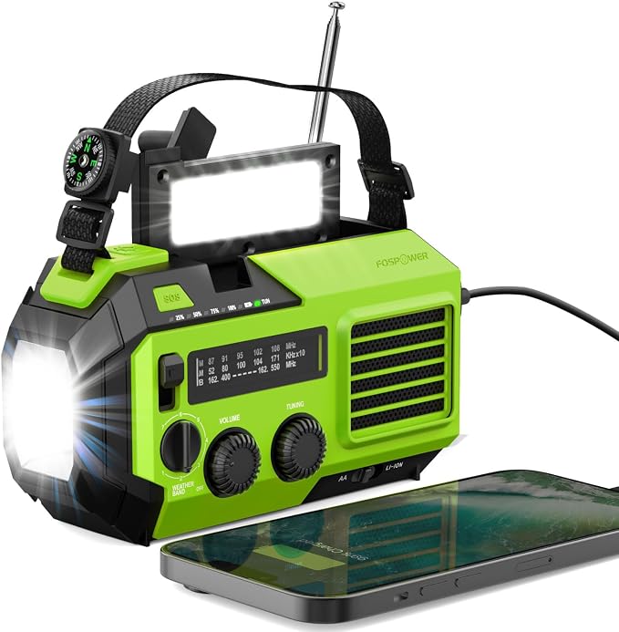 FosPower NOAA Emergency Weather Radio A6 19240mWh Portable Power Bank, by FosPower