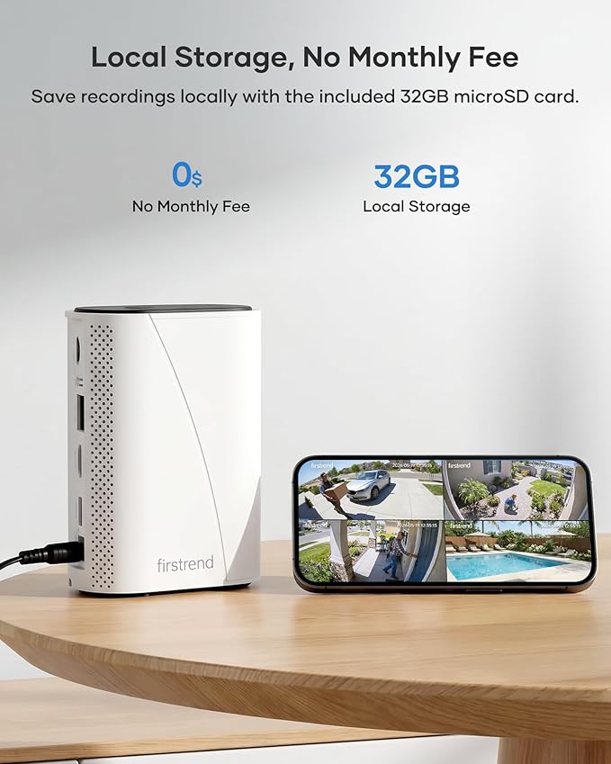 firstrend Solar Security Cameras Wireless Outdoor, No Monthly Fee, Human Auto - Image 3