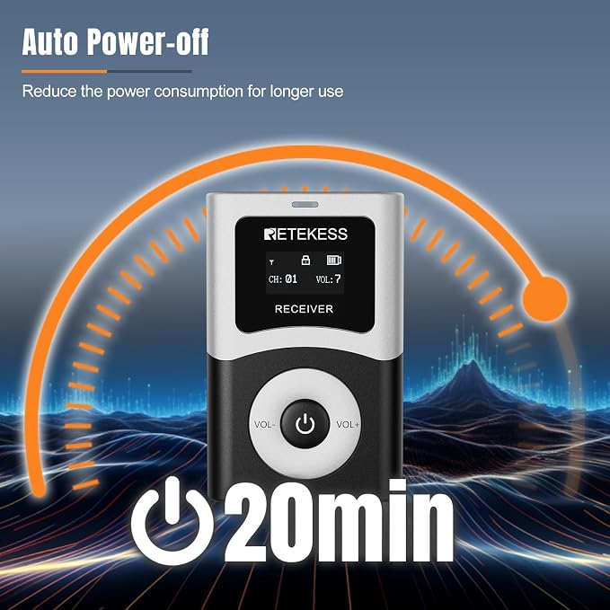 Retekess T130U Audio Tour Guide System, Tour Guide Headsets - Image 2
