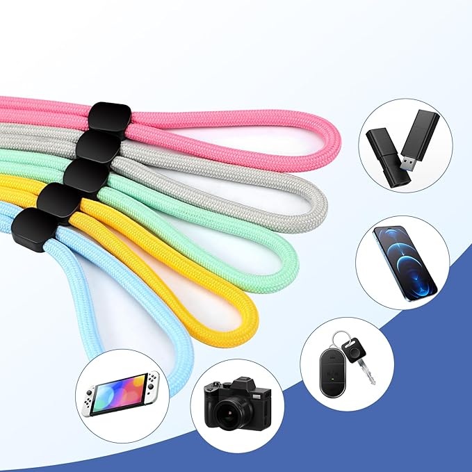 FrgKbTm Hand Wrist Strap Lanyard, Adjustable Nylon Colorful - Image 2