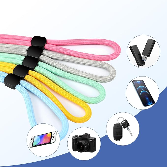 FrgKbTm Hand Wrist Strap Lanyard, Adjustable Nylon Colorful - Image 2