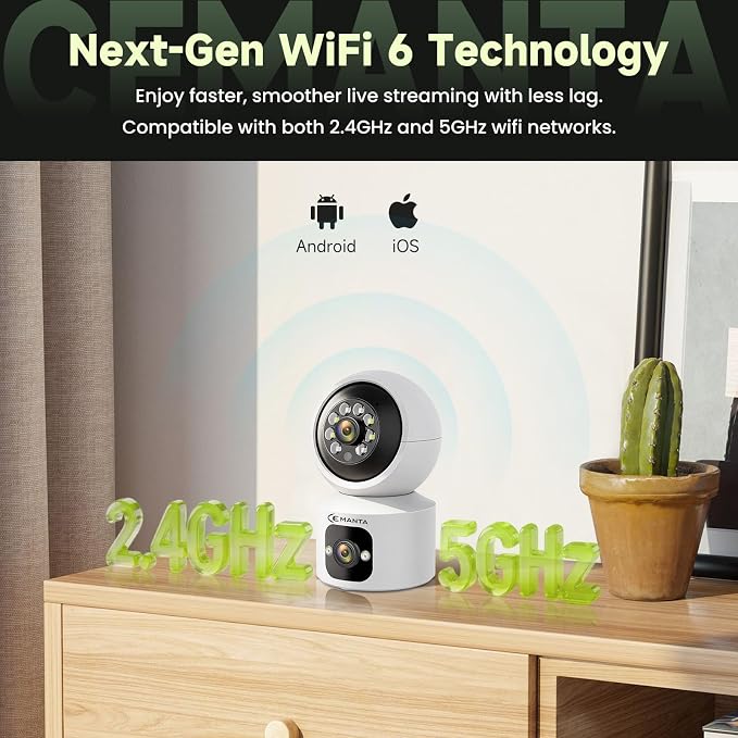 4MP Security Camera Indoor, Free Cloud Storage, Dual-Len Baby & Pet Cam - Image 5