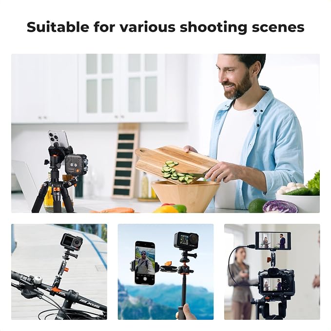 K&F CONCEPT Dual Ball Heads Magic Arm, Articulating Mini Magic Arm - Image 5