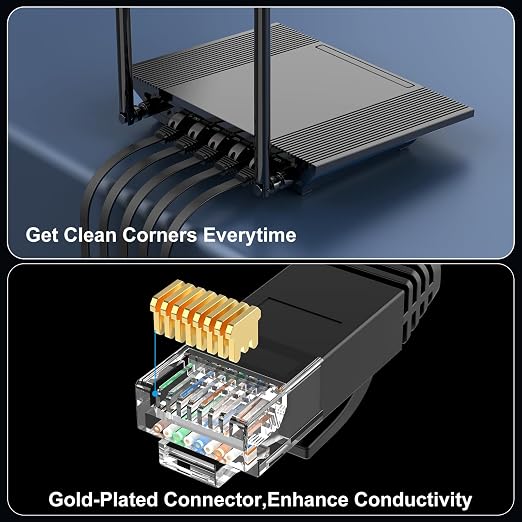 Cat 6 Ethernet Cable 1ft Flat Internet Network Cables - Image 5