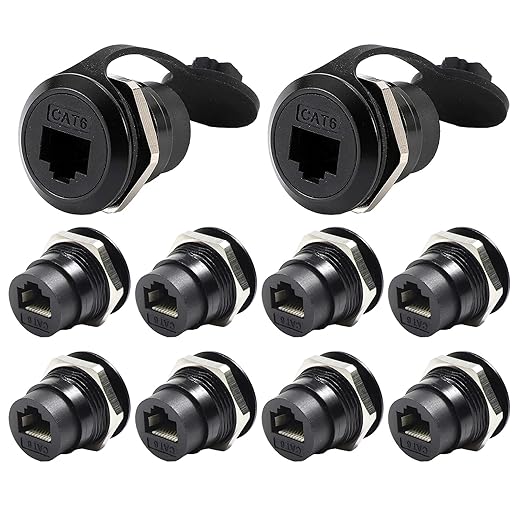 PENGLIN 10PCS RJ45 Shielded Panel Mount Connector, CAT6//5e/5 8P8C Ethernet LAN by PENGLIN