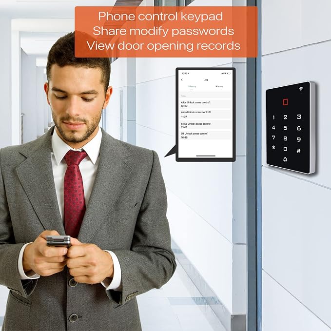 Wireless WiFi Access Control Keypad, Backlight Door Access Control System + - Image 4