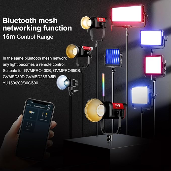 GVM 200W LED Video Light, PRO SD200B Photography Lighting Kit - Image 4