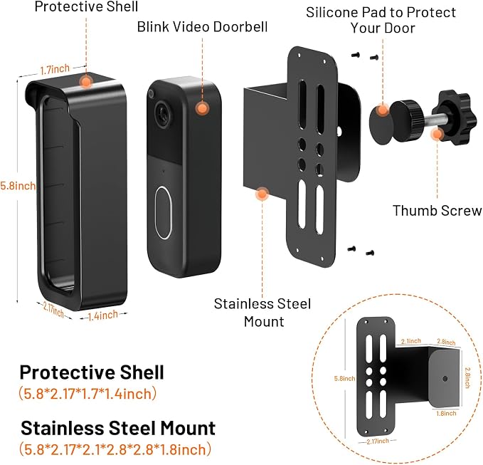 Blink Doorbell Mount, 2nd Gen Anti-Theft Blink Doorbell Camera Mount No Drilling - Image 8