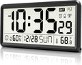 EASYERA 15'' Large Digital Wall Clock Battery Operated, Atomic Clock by EASYERA