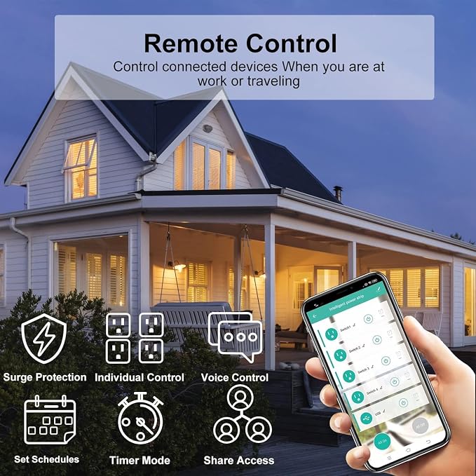 XENON ZigBee Power Strips, Voice/APP/Timer, 4 Individually Controlled Outlets - Image 4