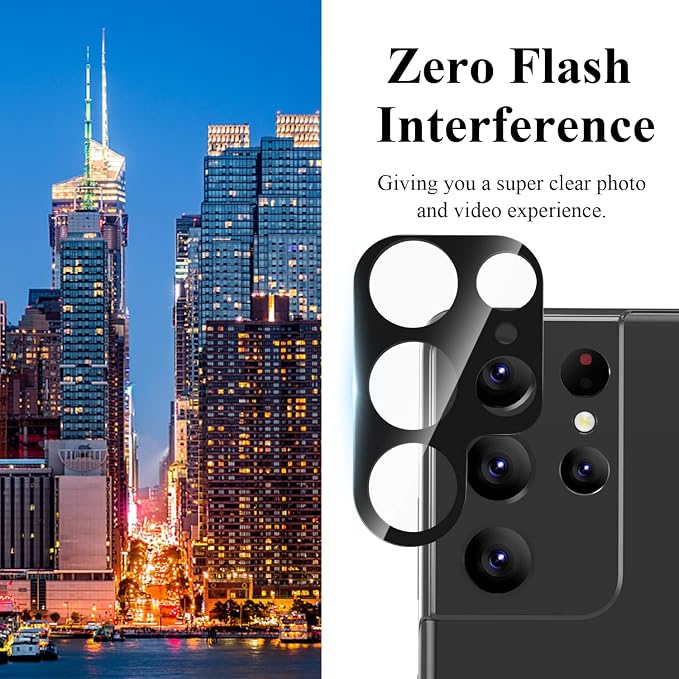 4 Pack Camera Lens Protector for Galaxy S22 Ultra, 9H Tempered Glass Camera - Image 4