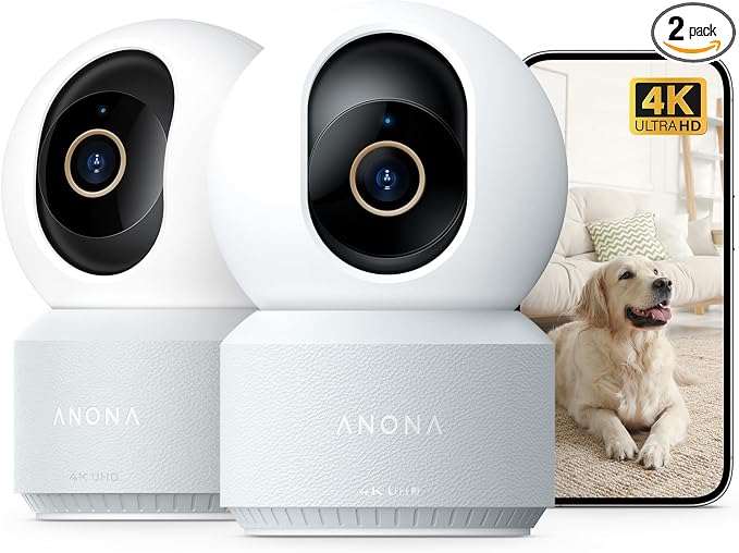 Anona 4K UHD Indoor Camera, Pet/Dog/Baby Security Camera by Anona