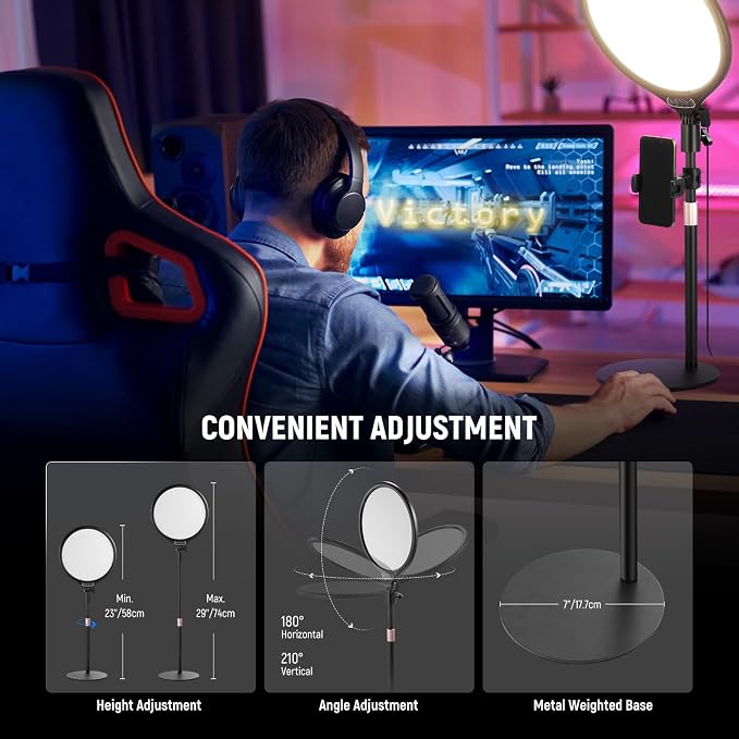 NEEWER Basics 2 Pack 10.5" Desktop LED Ring Light - Image 5