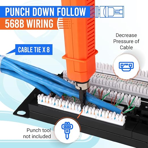 MONK CABLES | CAT6 Patch Panel | Puchdown | 48 Port - Image 5