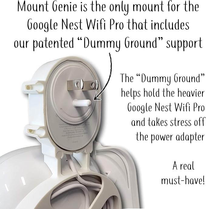 The Nest WiFi Pro Genie Wall Mount Outlet Holder Stand | Lowest Profile | Open - Image 2