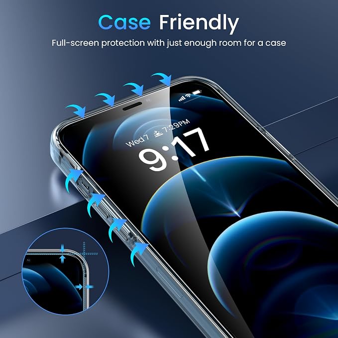 Fotbor [3+3 Pack for iPhone 12 Pro Max Screen Protector - Image 8