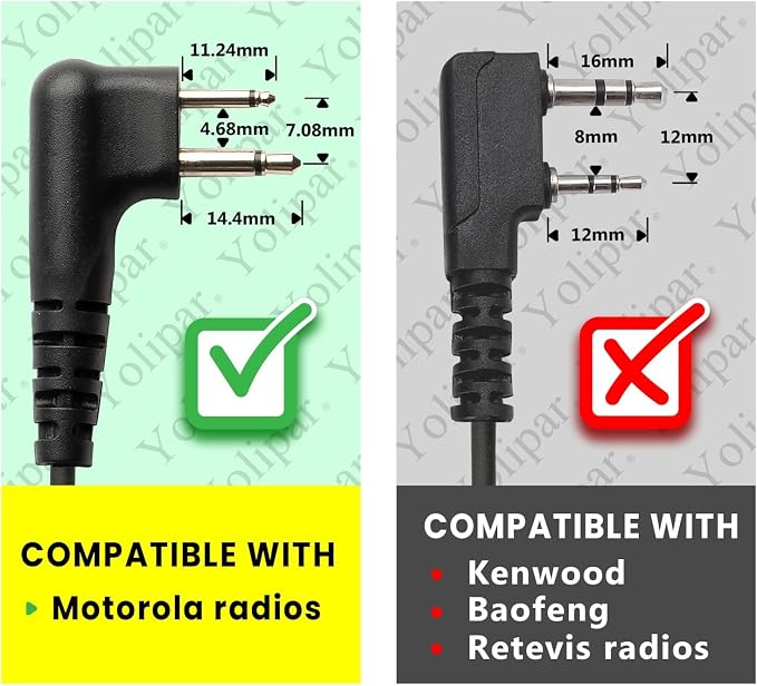 RDM2070D 2-Pin 2-Wire Motorola Walkie Talkies Earpiece Surveillance Kit - Image 2