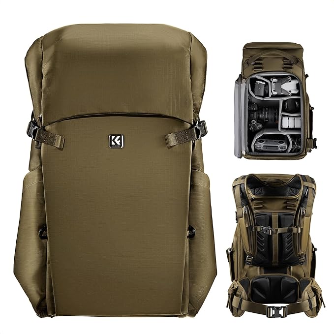K&F CONCEPT Camera Backpack, 30L Large Capacity Camera Bag, Waterproof DSLR by KFCONCEPT