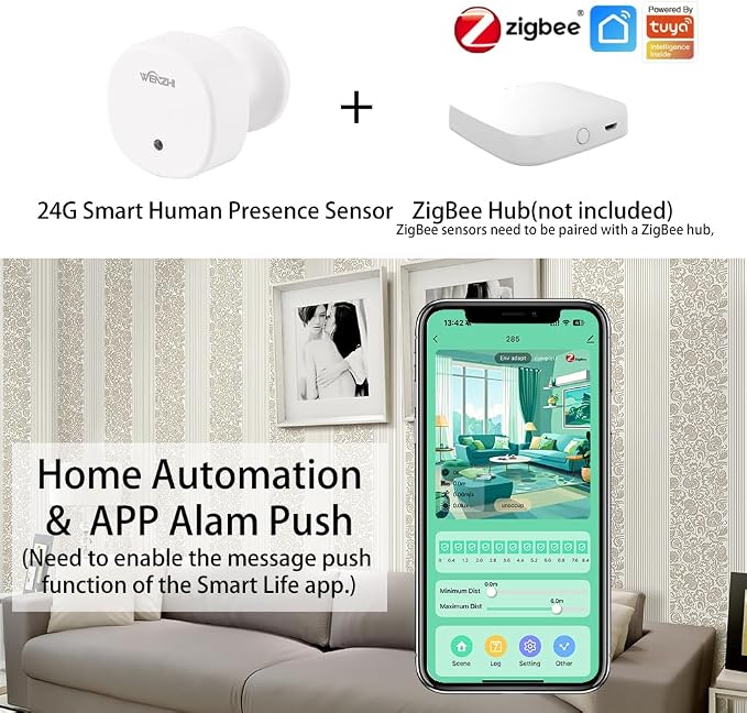 Presence Sensor, WenzhiIoT Smart Motion Sensor Zigbee 24 GHz Radar MmWave - Image 6