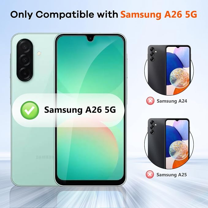 3+3 Pack for Samsung Galaxy A26 5G Privacy Screen Protector & Phone Camera Lens - Image 2