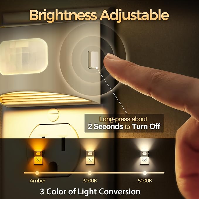 DORESshop LED Night Light, Night Lights Plug into Wall, 3 Color Temperatures - Image 2