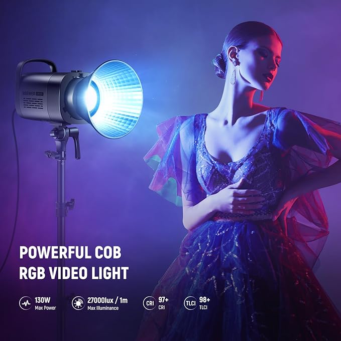 NEEWER CB100C 130w RGB LED Video Light, APP/2.4G Control 360° Full Color - Image 2