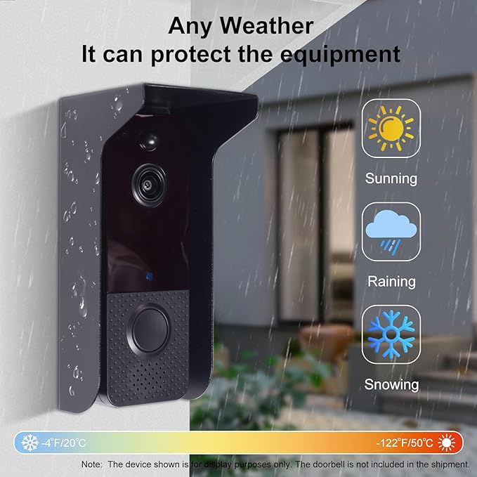 Metal Doorbell Cover Weatherproof, Doorbell Rain Cover, Anti Glare Sun Shade - Image 4