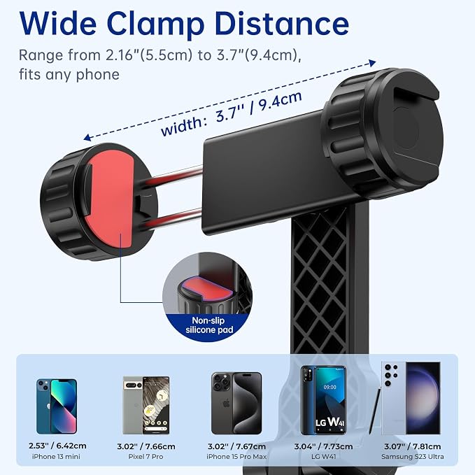 SYNCWIRE Tripod Phone Mount, Universal Smartphone Mount Adapter - Image 5