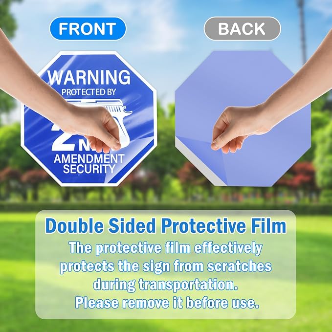 2-Pack Protected by 2nd Amendment Security Sign - Image 8