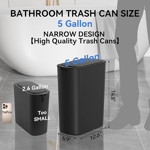 FRESHLIX 5 Gallon Bathroom Automatic Trash Can - Image 2