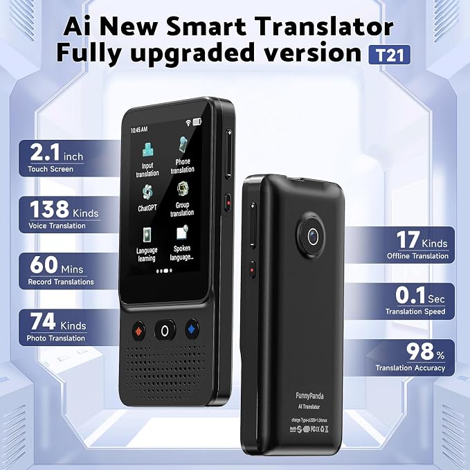 Language Translator Device, Voice Ai Translator Device T21 Wi-Fi Available - Image 2