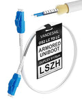 OS2 Uniboot LC to LC Outdoor Armored Fiber Patch Cable, Single Mode 1G/10GB by VANDESAIL