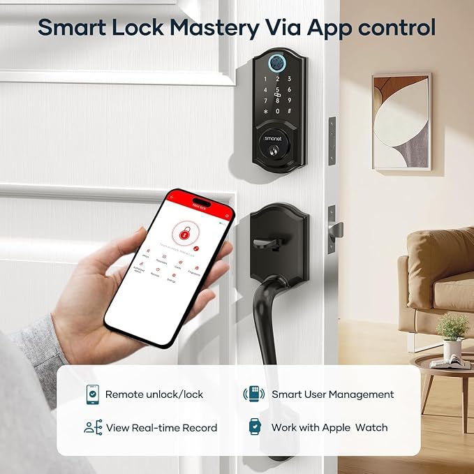 Smart Lock Front Door, SMONET Keyless Entry Door Lock - Image 3