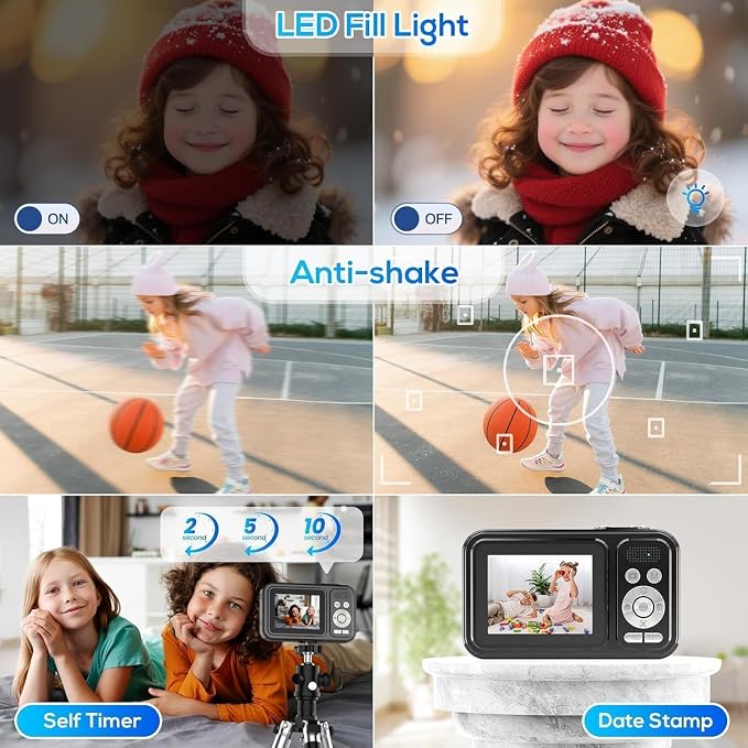 Digital Camera for Kids, 48MP FHD 1080P Point and Shoot Digital Cameras - Image 6