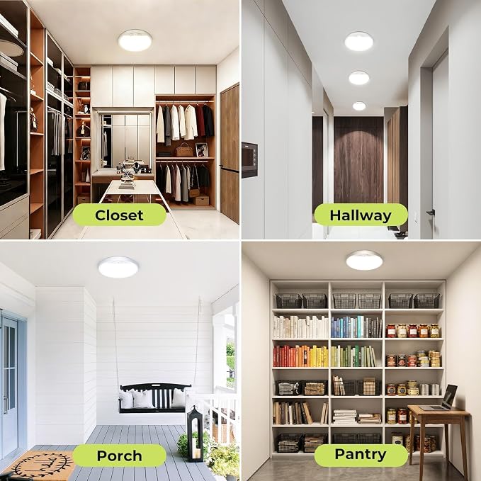 hepside 4 Pack Motion Sensor Ceiling Light Wired, 3000K/4000K/6500K LED Flush - Image 6