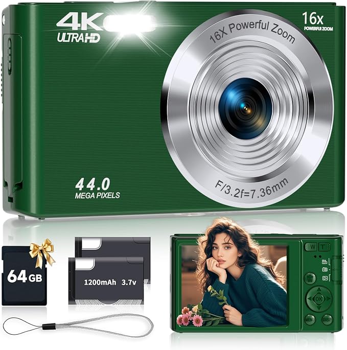 Digital Camera, FHD 4K Autofocus Compact Digital Cameras by SMARTKLIK