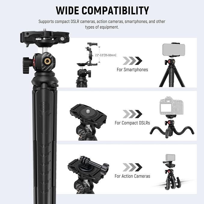 NEEWER Tripod for iPhone with Remote, Mini Flexible Phone Tripod Stand Vlog - Image 5