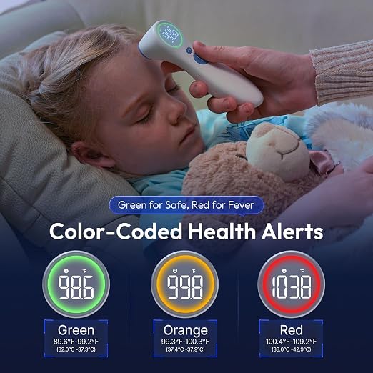 No-Touch Thermometer for Adults and Kids, 1-Second Fast Reading, Color-Coded - Image 6