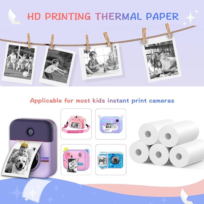 5 Rolls MIARALA Instant Print Kids Camera Paper Roll Refill, HD Print Camera - Image 3