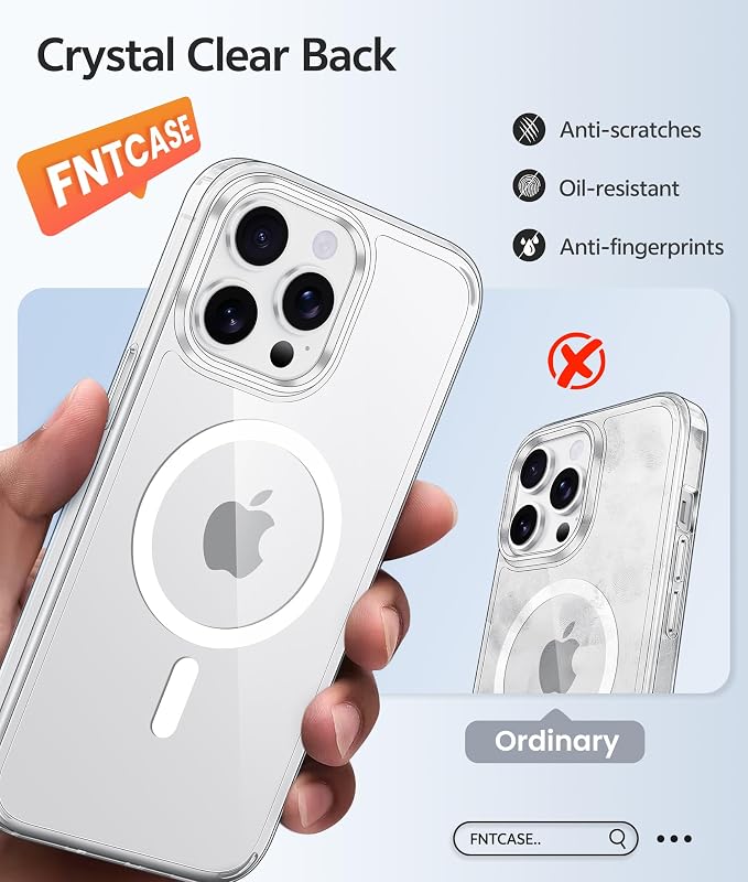 FNTCASE for iPhone 14 Pro Case: Anti Yellowing Transparent Clear Magnetic Phone - Image 6