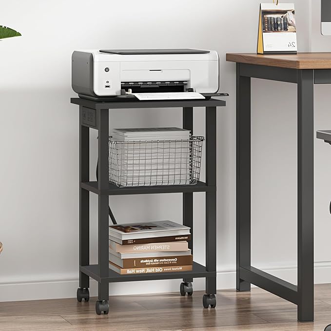 TUTOTAK 3 Tier Printer Stand, Rolling Printer Cart - Image 2
